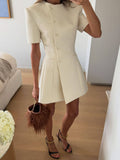 Exquisite Single-Breasted A-line Mini Dress