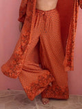 Unique Satin Floral Print Elastic Waist Loose Drawstring Wide Leg Pants